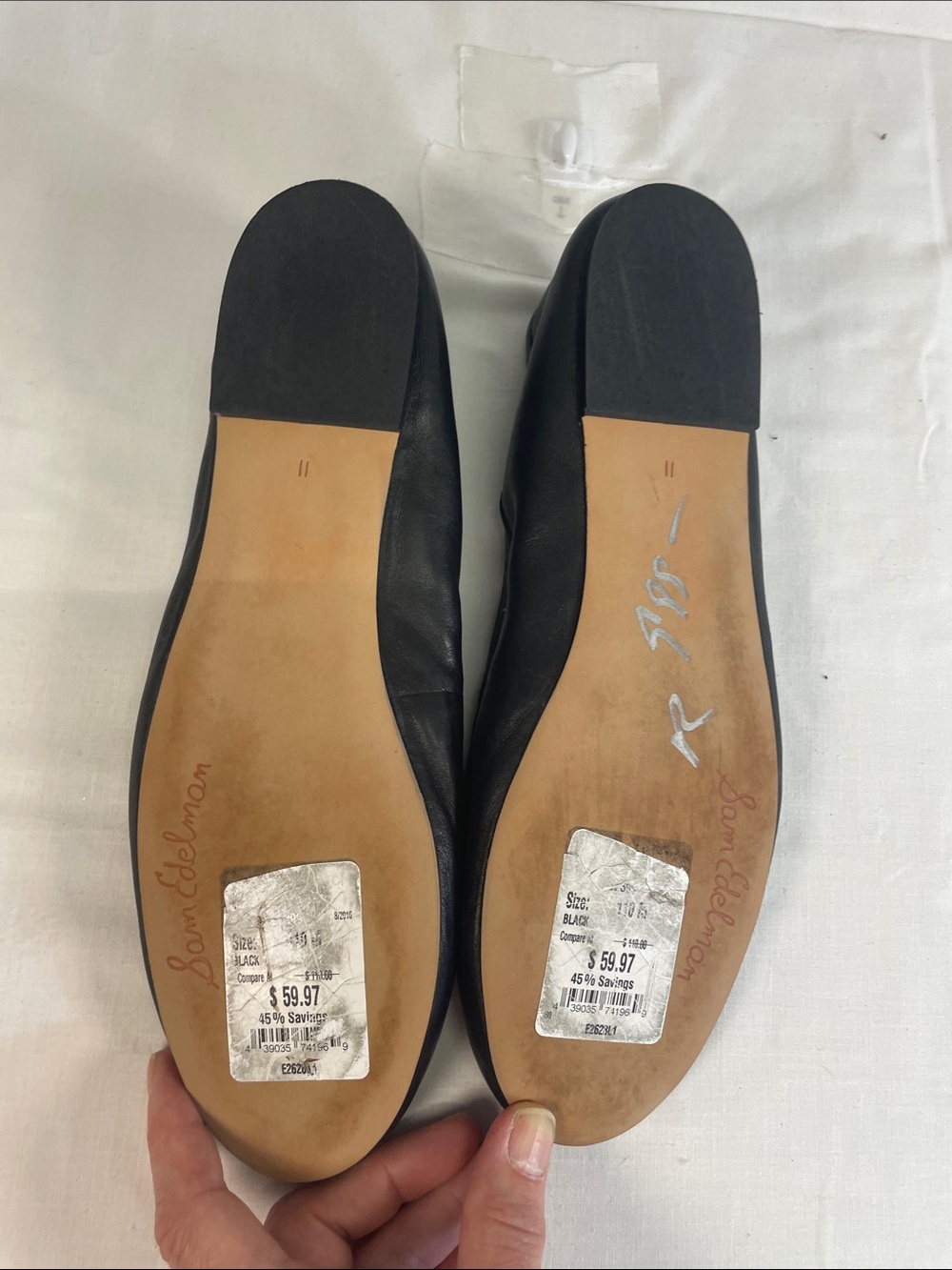 Sam Edelman Black Leather Slip-On Ballet Flats - Picture 6 of 6